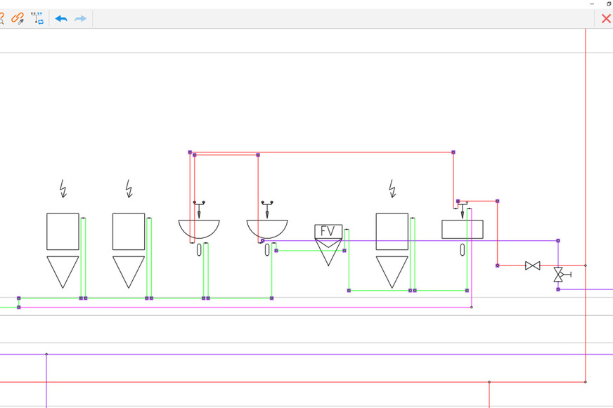 Neu bei „LINEAR Solutions – Viega Edition V26“ ist zum Beispiel die effiziente Schemenbearbeitung direkt in Revit, ohne Verbindungen zu verlieren.