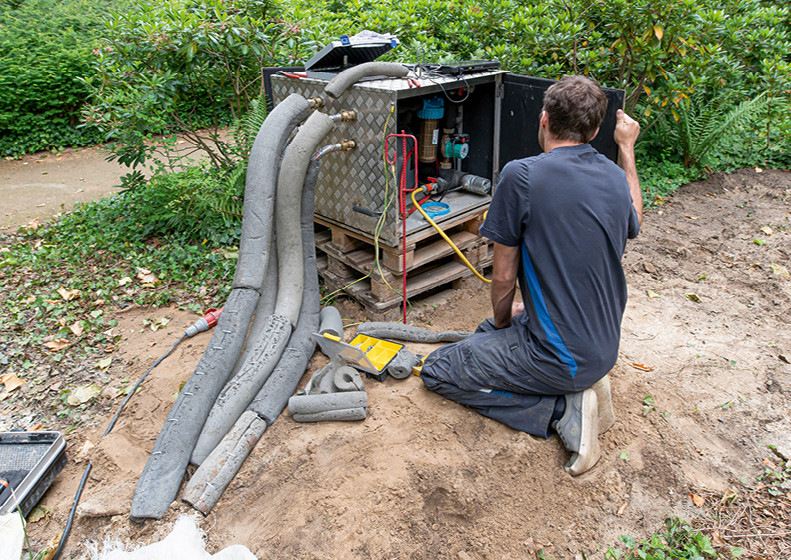 Einbau der geothermisch ­betriebenen Wärmeversorgung im Detail.