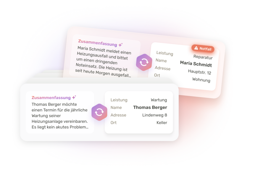 Für jedes Gespräch ist optional das vollständige Transkript einsehbar. Die Software erstellt zudem eine kompakte Zusammenfassung.