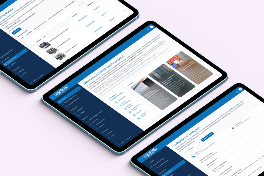 Das Zewotherm-Partnerportal gibt Zugriff auf Service, Schulungen und technische Unterlagen auch per Tablet.