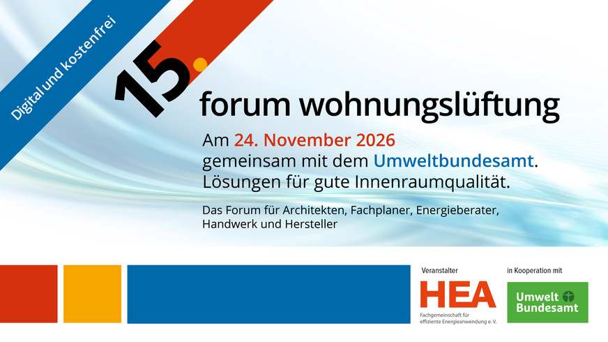 Save the Date: 15. Forum Wohnungslüftung