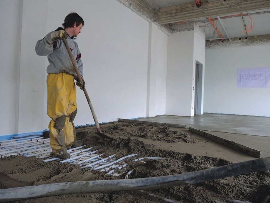 Randdämmstreifen Abdichten Dichtung Folie Beton Estrich Bauelemente Bau 