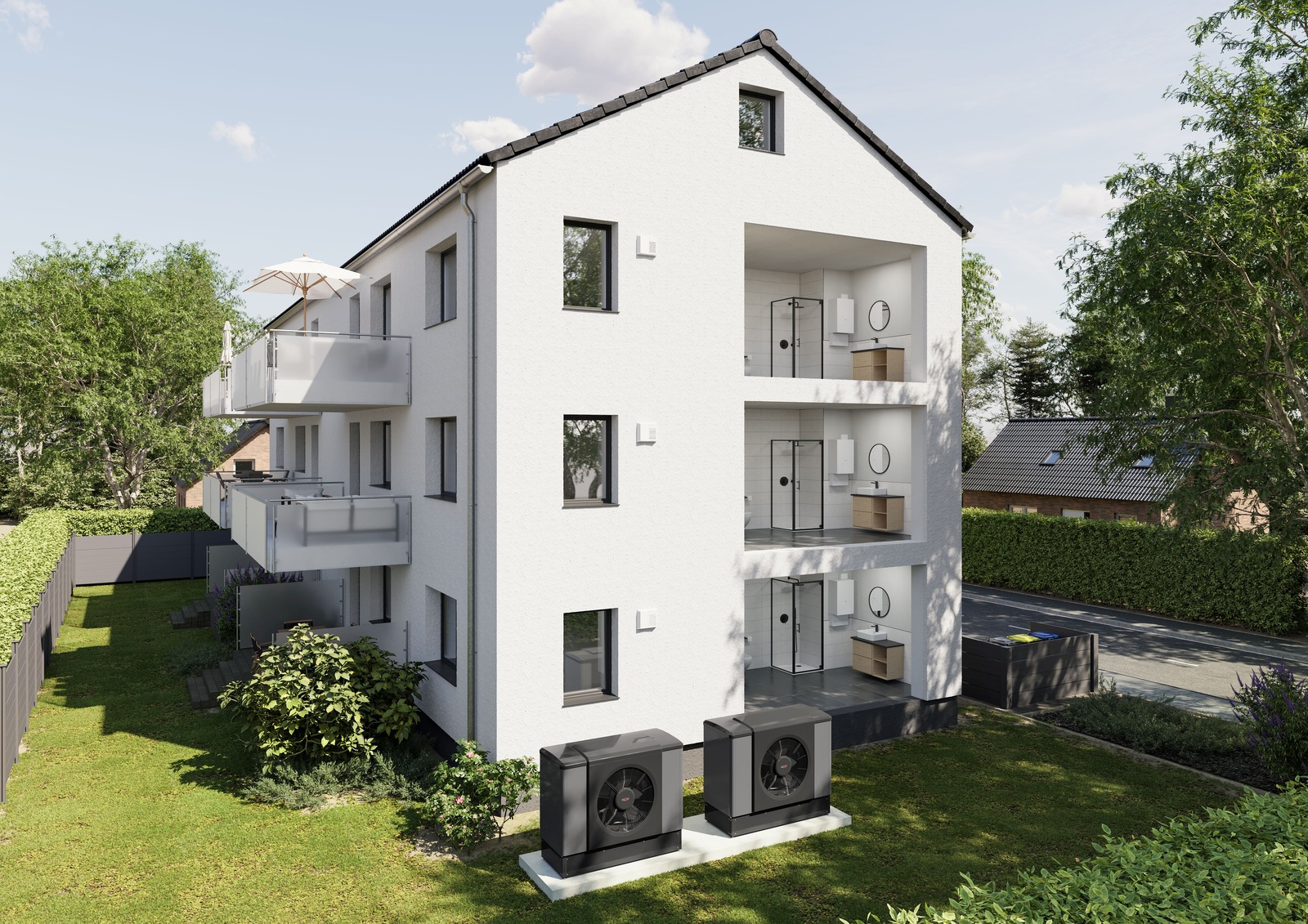 Systemtriple im Mehrfamilienhaus