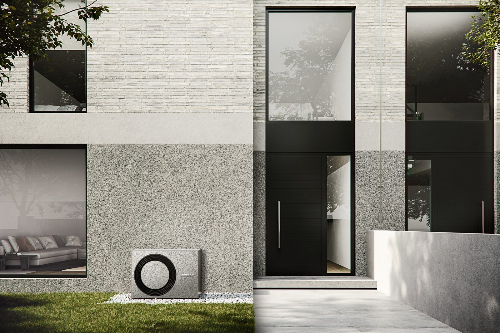 Individuelle Folierung und Karton­mo­delle für Wärme­pumpen