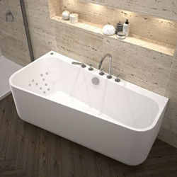 Die Badewanne Seed 155 ist ein absolutes Platzwunder und der Eyecatcher in jedem Bad. Dank einer cleveren Wannen-Geometrie verfügt sie bei einer Gesamtlänge von nur 155 cm über eine Liegefläche von 123 cm bei einer Rückenschräge von ca. 24°. Ausgestattet mit Rückentherapie und Musik - Bluetooth Receiver und Lautsprecher werden unsichtbar verbaut - wird die Badewanne zum Wohlfühlort.

