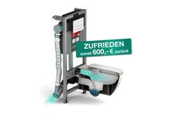 Die klassische Aktionsvariante beinhaltet das „Air WC“ mit automatischer Lüfterauslösung und eine manuelle Betätigungsplatte, wie hier „MEPAorbit“.