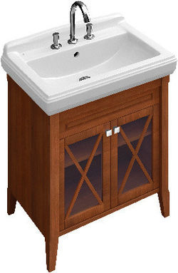 Waschtisch: Hommage Möbeloberfläche: Ahorn Echtholzfurnier, Nussbaum gebeizt