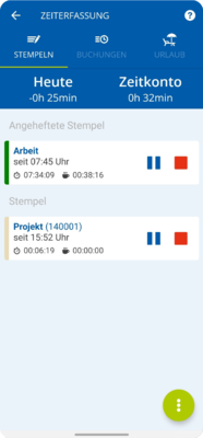 Mobile Zeiterfassung – Arbeit & Projekt