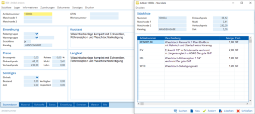 Effiziente Stücklisten für wiederkehrende Arbeiten: Bündeln Sie zusammengehörige Materialien in einer Artikelkompositionen und verwenden diese in Ihren TAIFUN-Angeboten – unkompliziert und schnell.