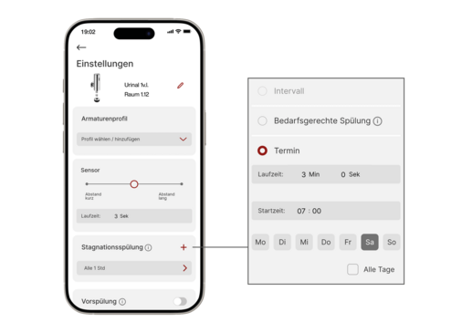 Stagnationsspülung: Dank neuer Einrichtungsmöglichkeiten gibt es für jeden Anwendungsfall die passende Lösung: Terminspülen, Intervallspülen oder smartes bedarfsgerechtes Spülen.