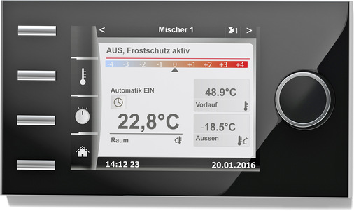 ﻿Das Bedienmodul BM-2 steuert beide Wärmeerzeuger im bivalenten Betrieb und ermöglicht es zudem, selbst produzierten PV-Strom zum Wärmepumpenbetrieb zu nutzen.