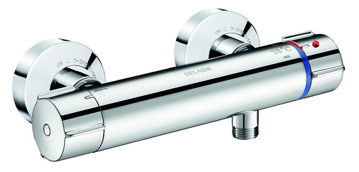 Produktneuheit - Brause-Thermostat-Armatur Securitherm Securitouch: Die Temperatur-Regelung ist stabil, der Verbrühungsschutz zuverlässig. Securitouch kommt ohne Rückfluss-Verhinderer aus
