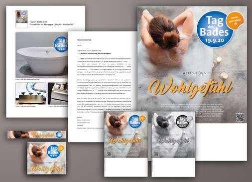 Der 2. Kampagnenvorschlag zum „Tag des Bades“ 2020 thematisiert unter dem Motto „Alles fürs Wohlgefühl“ die (abendliche) Rückkehr nach Hause und steht für den Wunsch nach Tiefenentspannung und Gesundheit. Auch für dieses Konzept stellt die Vereinigung Deutsche Sanitärwirtschaft (VDS) den mitwirkenden Betrieben ein Unterstützungs-Paket (siehe Foto) zur Verfügung. Außerdem begleite der Dachverband das Event wieder mit einer intensiven nationalen Kommunikationsarbeit.