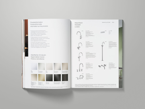 Eine Produkt- und Oberflächenübersicht rundet das „Bathroom Inspiration Book“ ab. - © Dornbracht

