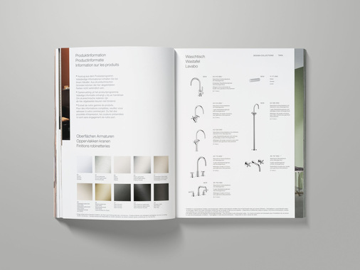 Eine Produkt- und Oberflächenübersicht rundet das „Bathroom Inspiration Book“ ab.