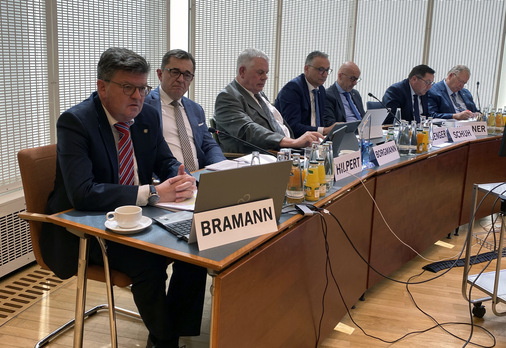 Der Hauptgeschäftsführer, der Präsident und der Vorstand führen durch die Mitgliederversammlung.