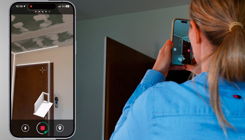 Smartphone-Apps wie Metaroom by Amrax bieten eine Möglichkeit, Räume digital zu erfassen.
