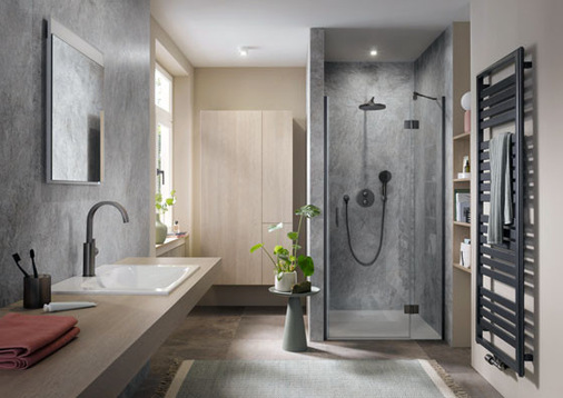 Dekor Naturstein, Silber-Grau.