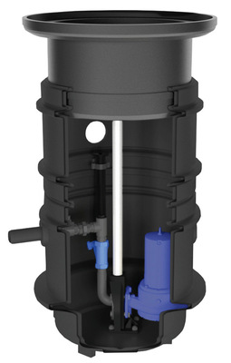 Sanifos  1200 ist ein anschlussfertiges Pumpstationssystem mit einer Tauchpumpe und Rückstauschutz für Grau- oder Schwarzwasser. Auch die Abwasserentsorgung in Einfamilienhäusern ist damit möglich.