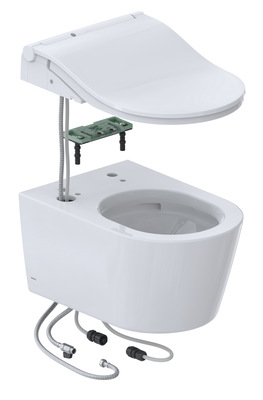 Ohne Aufwand können nun verschiedene Washlet-Modelle installiert werden. Für das Upgrade sind die WC Modelle RP, SP und GP vorgesehen.