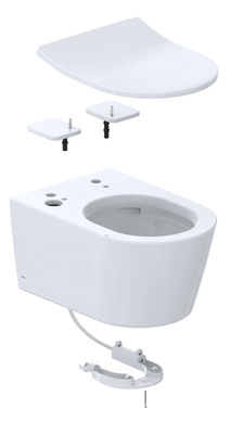 Die FlexCover decken die Installationsöffnungen in der WC-Keramik von Toto ab. Erfolgt das Upgrade zu einem Washlet, werden die Öffnungen für Wasser- und Stromanschlüsse benötigt.
