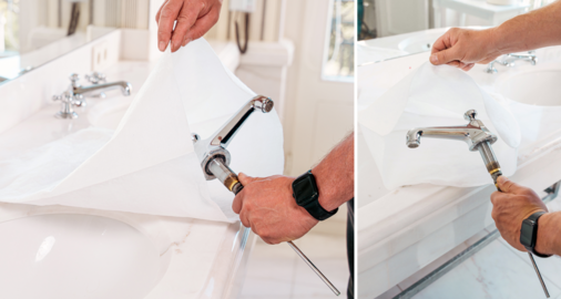 Nach 30 Jahren im Einsatz wurden die Madison-Armaturen durch den Dornbracht-Partner GA-tec zunächst schonend zurückgebaut.