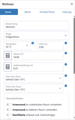 Überschaubare Eingaben kennzeichnen die Software zur Berechnung des vereinfachten Verfahrens.