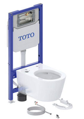 Wird das passende Toto-WC-Element verwendet, kann die Nachrüstung ­erfolgen, ohne die WC-Keramik von der Wand abzunehmen. Mit ­etwas Übung ist der Umbau innerhalb ­weniger Minuten möglich.