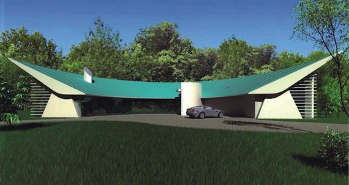 Formvollendet: das geschwungene Falzdach der Wohnanlage „Thunderbird“ im südwestenglischen Poole