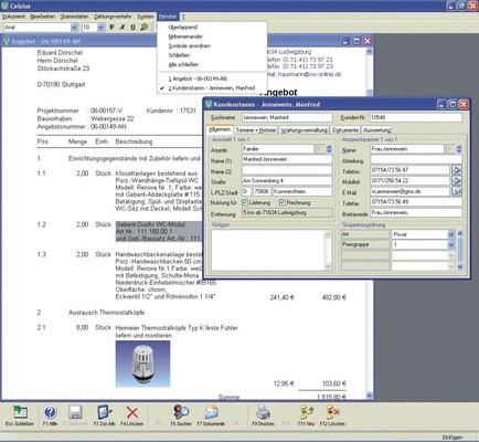 Der SHK-Betrieb setzt das Auftragsbearbeitungsprogramm „Celsius“, das auch eine Wartungsverwaltung und eine Wiedervorlagefunktion bietet