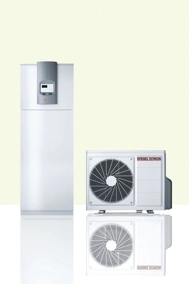 CO2 als Kältemittel: Die Luft-/Wasser-Wärmepumpe WPL 5 N von Stiebel Eltron verfügt über einen 200-Liter-WW-Speicher und über eine Wärmeleistung 5kW (bei A2/W35)
