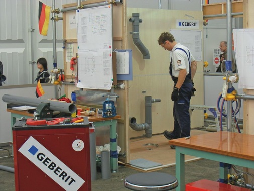 Anlagenmechaniker Steffen Jourdan zeigte an der Arbeitswand was er drauf hat und konnte bei den Berufsweltmeisterschaften ein achtbares Leistungsdiplom erringen