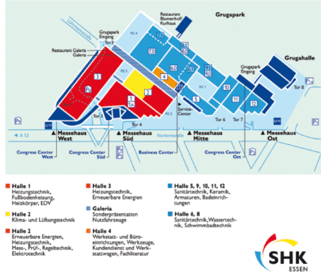 Auch diesmal sind die einzelnen Messehallen nach den einzelnen Produkt- und Themenbereichen gegliedertDen Gentner Verlag mit den Magazinen SBZ, Monteur, TGA, GEB, KK, Photovol­taik und Neue Wärme finden Sie in Halle 10, Stand 404