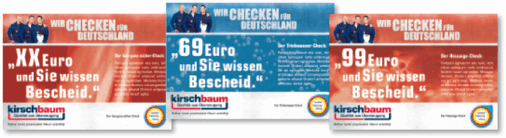 Check zum Festpreis: Eine Anzeigen-Vorlage kann mit Firmen-Logo plus Preisangabe individuell gestaltet werden