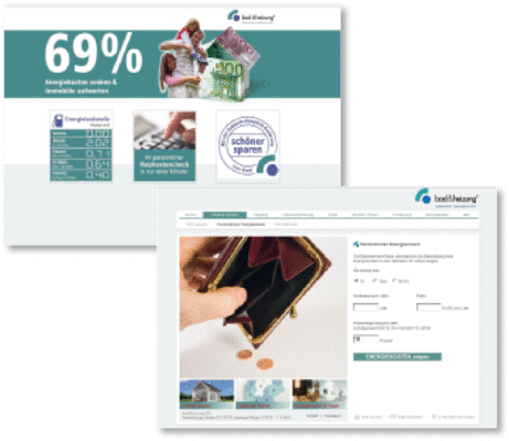 Bundesweite Endverbraucheransprache: Die Bad & Heizung AG spricht die Endverbraucher unter der Internet-Adresse www.schoener-sparen.de an