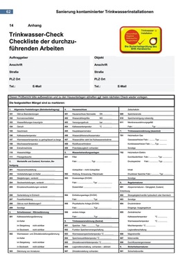 Die neue Fachinformation zur Sanierung kontaminierter TW-Anlagen enthält auch eine Checkliste