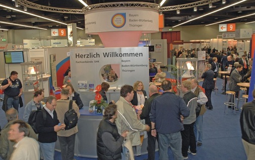 War Anlaufpunkt für die Innungsmitglieder: Der Gemeinschaftsstand der Fachverbände Bayern, Baden-Württemberg und Thüringen in Halle 8