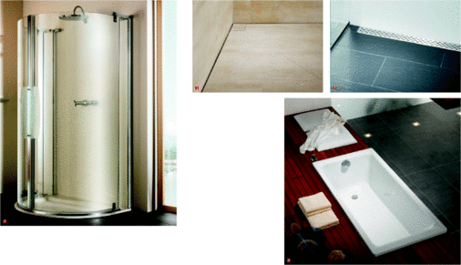 1 Alles im Griff: die Duschab­trennungsserie Target Design von Hüppe2 Simsalabim: Bei dem Dusch­system Poresta Slot von Illbruck ­verschwindet das Wasser in einer Schattenfuge3 Limit S ist ein Duschrinnen­board mit einem aufgesetzten Rost4 Doppelpack: die rechteckige ­Badewanne Puro von Kaldewei ist in zwei Abmessungen ­ erhältlich