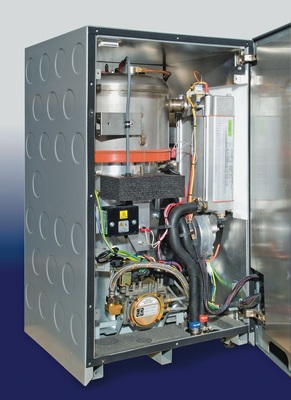 Das Whispergen-Gerät leistet 1 kW elektrisch und 7 kW thermisch. Empfohlen wird eine ­Mischung aus wärme- und stromgeführtem ­Betrieb