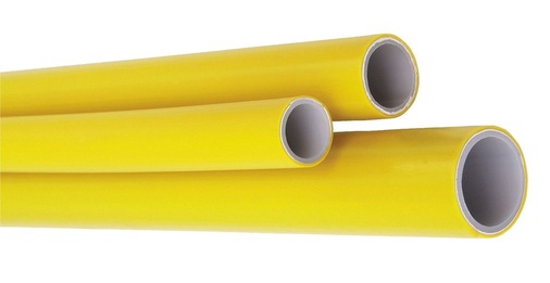 Das Mehrschichtverbundrohr für die Gasinstallation besteht aus fünf Schichten