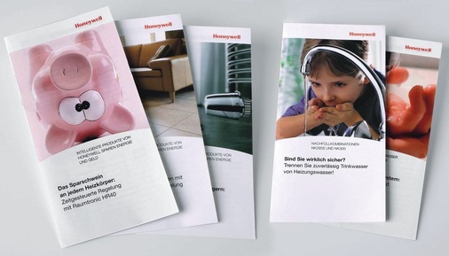 Honeywell hat fünf Broschüren entwickelt, die typische Fragen von Endkunden zu den Themen Trinkwasserschutz und energiesparende Heizkörperregelung beantworten