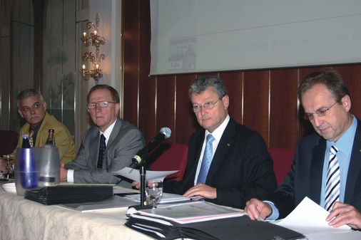 Der Vorstand führte souverän durch die Sitzungen: (v.l.) Wolfgang Friedrich, Volker Werling, Manfred Stather und Dr. Hans-B. Klein