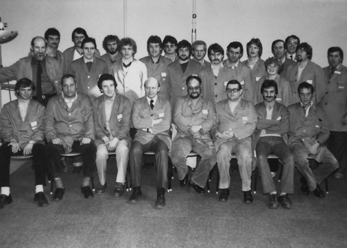 Meisterschuljahrgang Sanitärtechnik in Konstanz 1979/80: Max Altenried, Gérard Arnold, Randolf Bacher, Dieter Baumann, Erwin Bien, Peter Braun, Lothar Burgold, Alois Epple, Rolf Exler, Max Fischer, Dietmar Fröde, Dieter Kannengießer, Edgar Kern, Roland Ketterer, Andreas Kurtz, Robert Müllinger, Bernhard Oberföll, Hans Ochs, Werner Ritter, Berthold Sauter, Harald Schlegel und Franz-Josef Wehrle