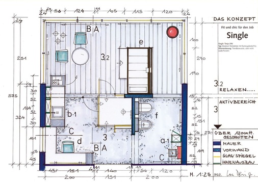 Geometrische Teilung: Uta Bering macht aus dem Quadrat zwei Rechtecke und somit zwei unterschiedliche Zonen für das Privat Spa von Tanja