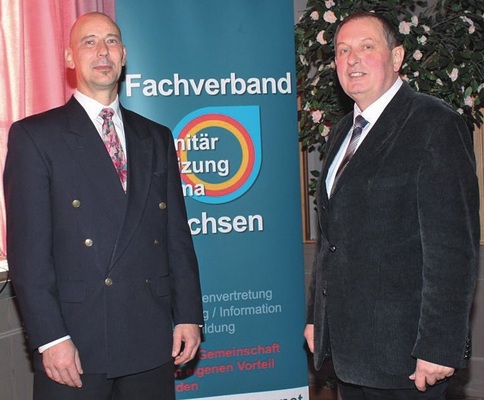 Neuer und scheidender Geschäftsführer des Fachverbandes (v. l.) Matthias Krüger und Dr. Bernd Aris