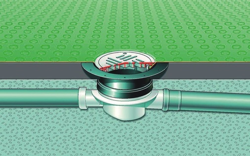 Bild 4 Ablauf mit Abdichtung durch den Bodenbelag