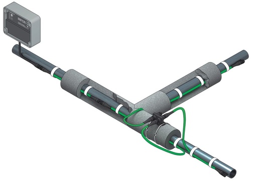 Rohrbegleitheizung mit Regeleinheit