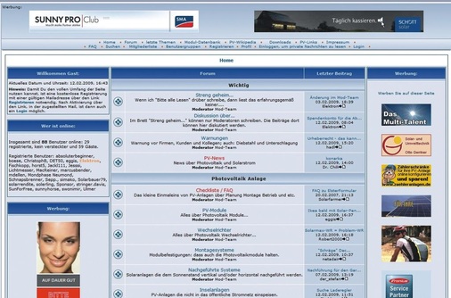 Eines der größten deutschsprachigen Foren im Bereich Photovoltaik ist das „Photovoltaikforum“, das auch einen speziellen Bereich für Hersteller bietet (www.photovoltaikforum.com)