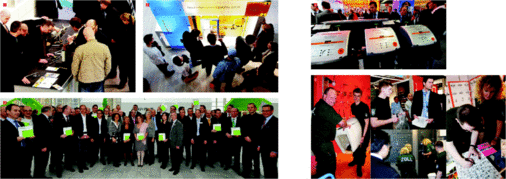 1 Auf reges Interesse stieß bei Viega das neue Rohrsystem mit „raxialer“ Verbindungstechnik, bestehend aus radialer Press- und axialer Schiebetechnik. Mehr dazu auf Seite 82 dieser SBZ2 Geberit setzt auf Montagevereinfachung und präsentierte unter dem Namen Pushfit ein neues Steckverbindungssystem3 30 herausragende Produkte wurden mit dem Design Plus-Preis ausgezeichnet. So überzeugte die Sauna-Dusch-Kombination „Inipi“ von ­Duravit. Gleich drei Produkte der Hansgrohe AG ­erhielten den Preis. Roca begeisterte mit seiner Waschbecken-WC-Kombination und der ­japanische Hersteller Toto wurde für ein Washlet ausgezeichnet4 Fast euphorisch: Über eine sehr gute Auftragslage freuten sich die Anbieter von Wasserbehandlungsanlagen in Halle 1.15 Die Zollbeamten hatten auf der ISH mit der Beschlagnahme von Plagia­ten viel Arbeit. Sie trafen bei den Plagiatoren häufig auf ­Unverständnis