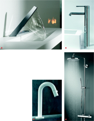 1 Mit der neuen skulpturalen Waschtischarmatur Latrava treibt Hansa seine Philosophie „Wasser erleben“ auf die Spitze2 Frühjahrsputz: die Armaturenserie Designo wurde komplett überarbeitet3 Ideal für den Einsatz im öffentlichen, aber auch im privaten Bereich: Nova Style Wand- und Standarmaturen4 Soll das mittleres Preissegment ­erobern: Aufputz-Thermostat Tempra Style